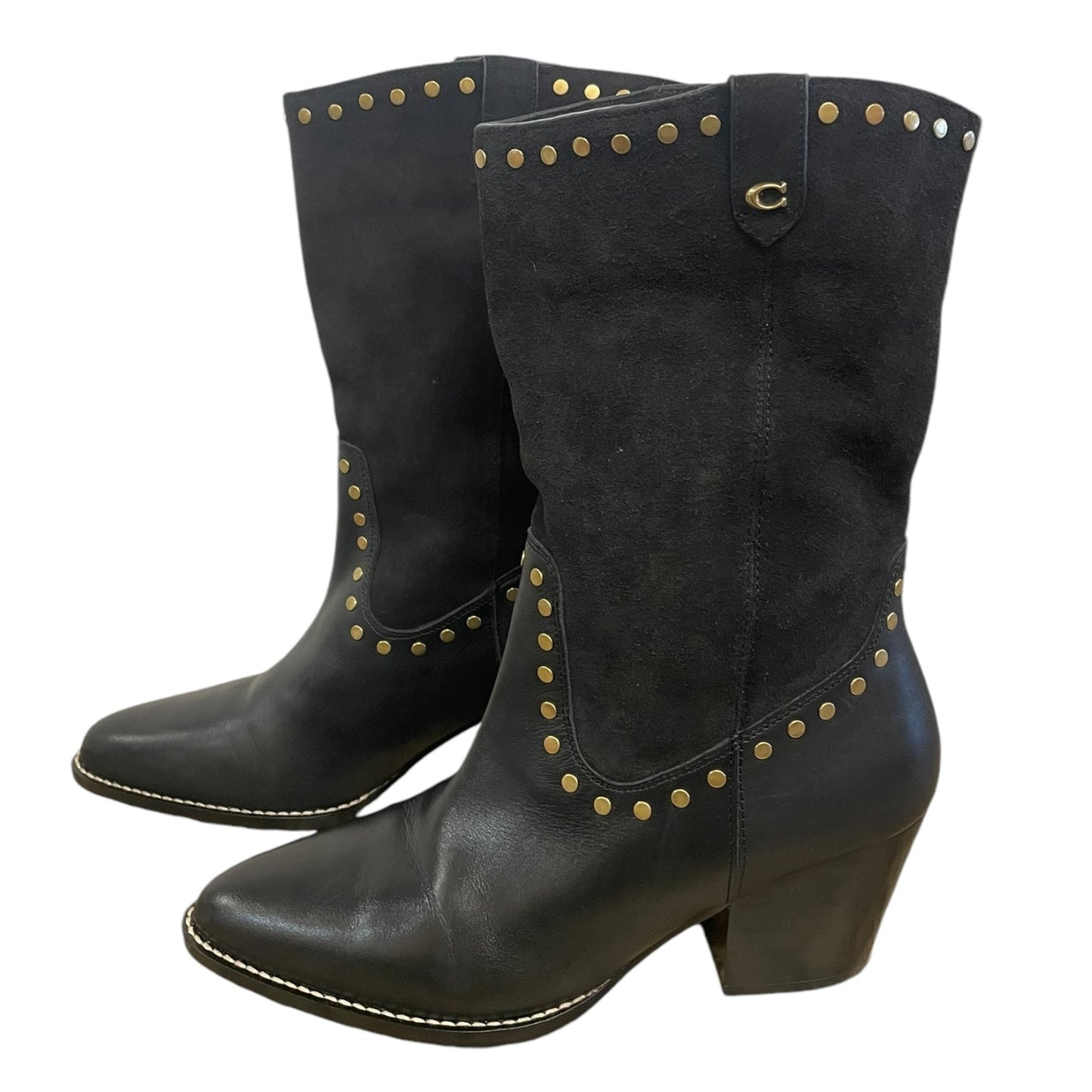 Boots Designer By Coach In Black, Size: 9