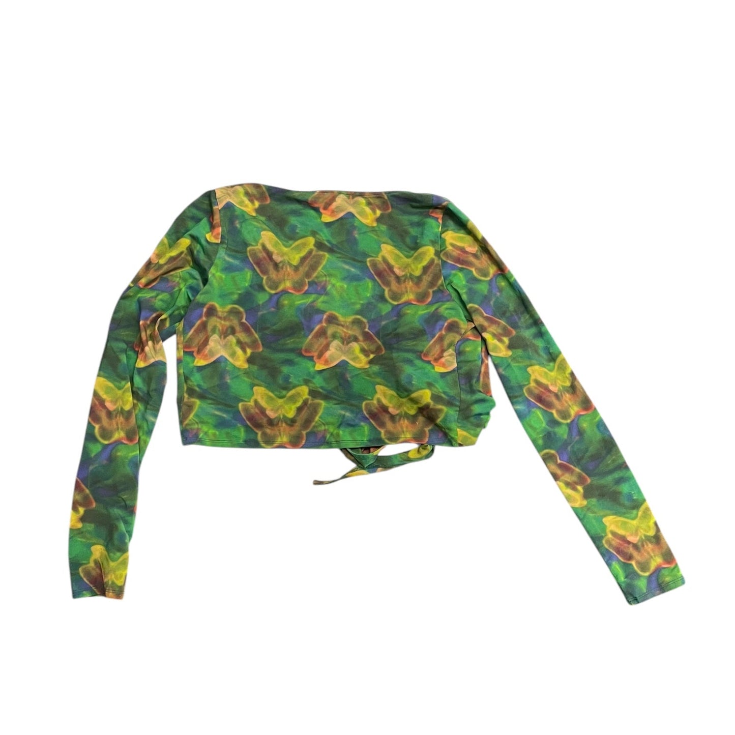 Blouse Designer By Clothes Mentor In Green & Yellow, Size: L