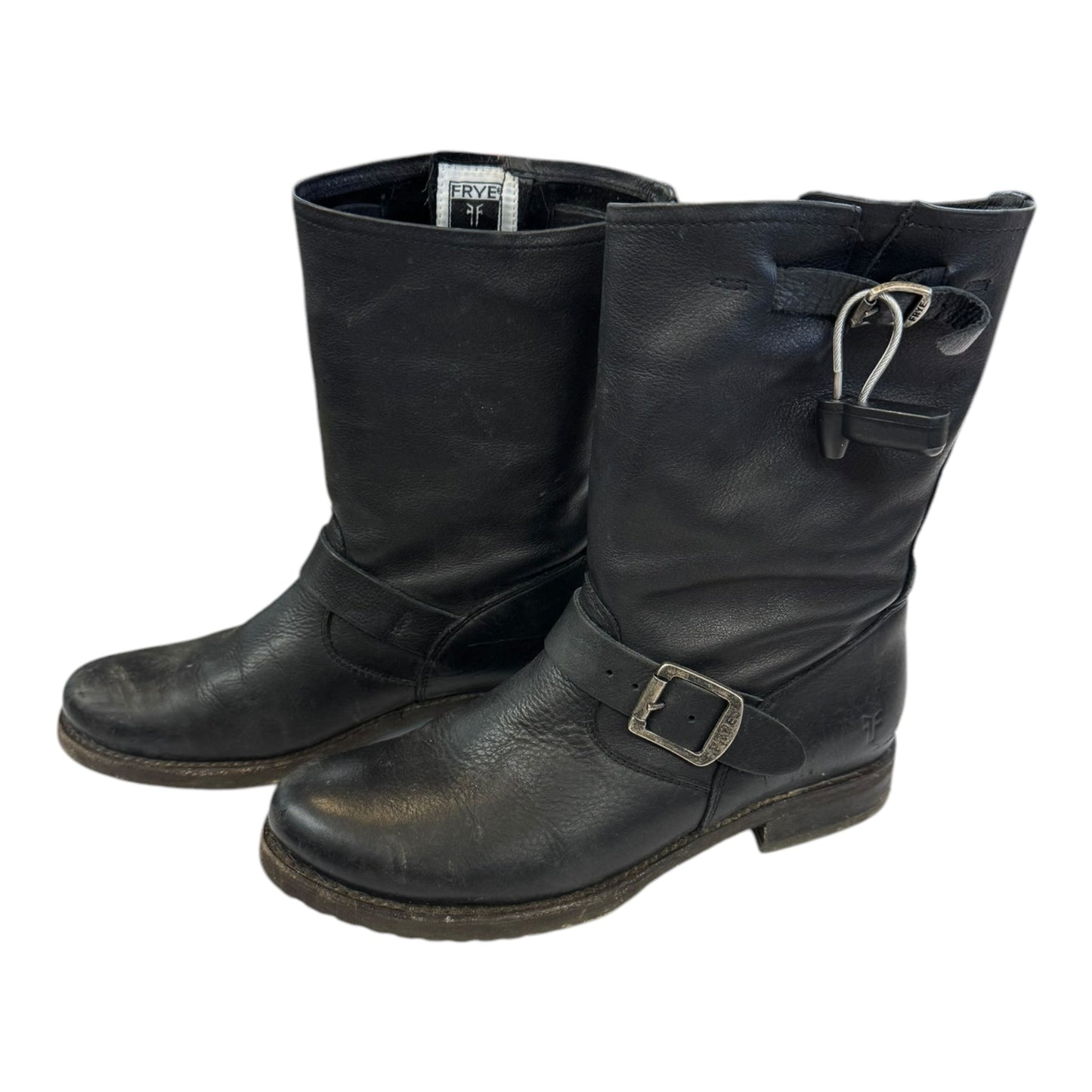 Boots Leather By Frye In Black, Size: 8.5