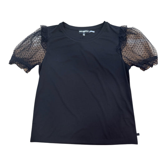 Blouse Designer By Karl Lagerfeld In Black, Size: M