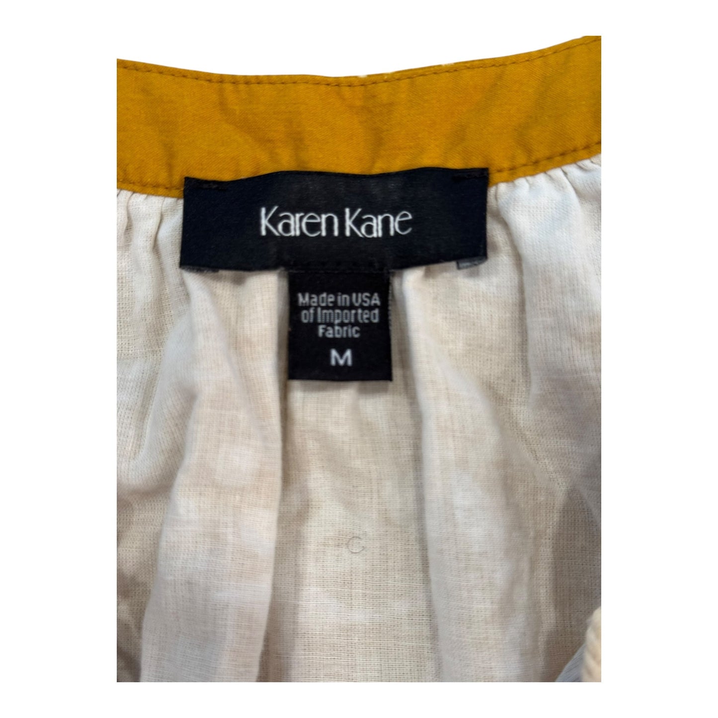 Dress Casual Short By Karen Kane In Gold & White, Size: M