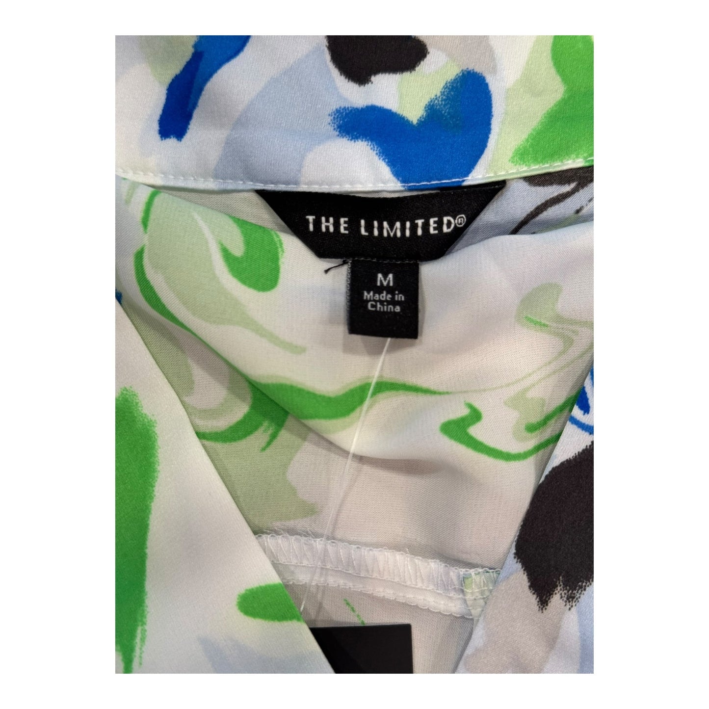 Blouse Short Sleeve By Limited In Green & White, Size: M