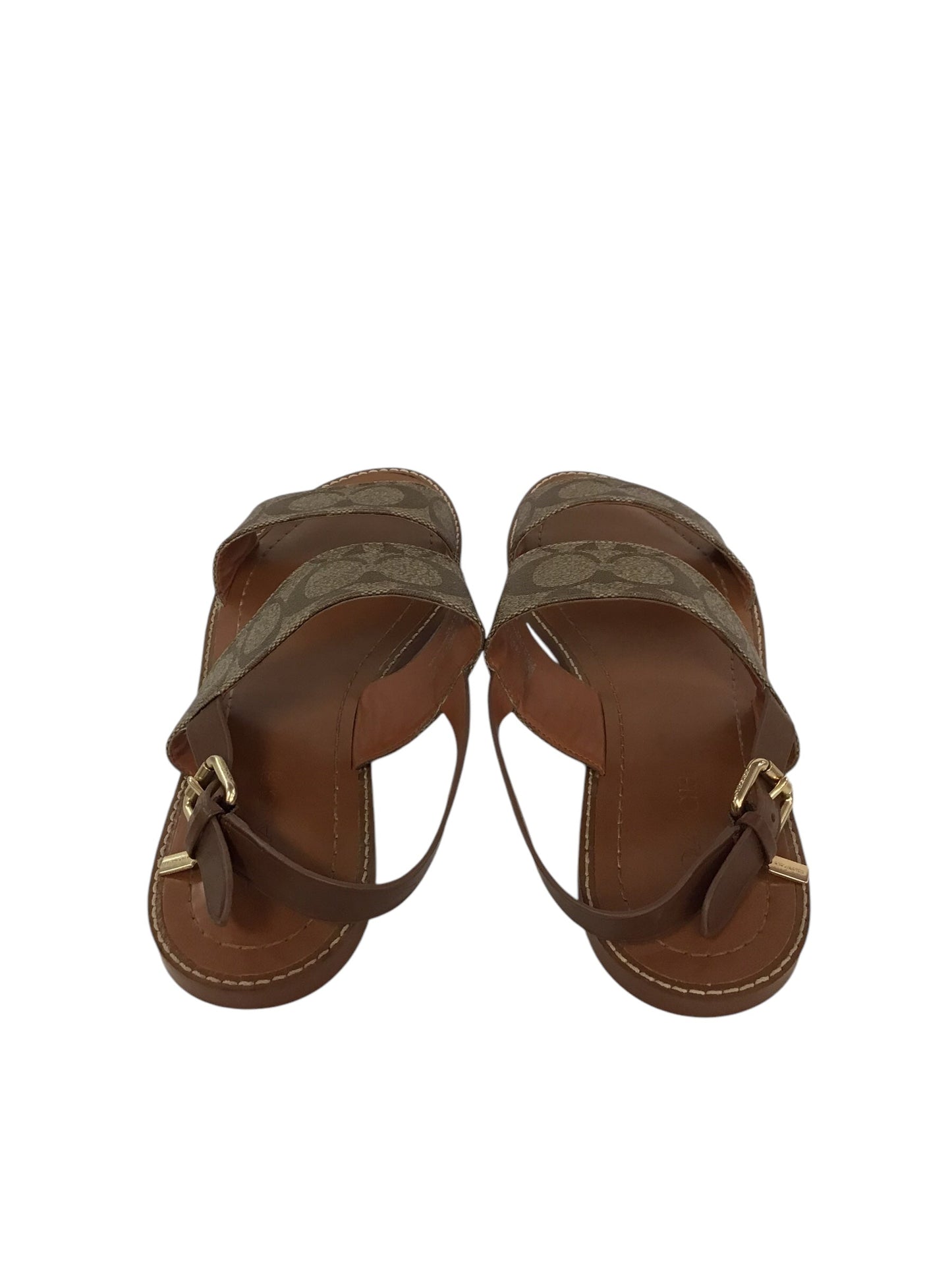 Sandals Designer By Coach In Brown & Tan, Size: 9