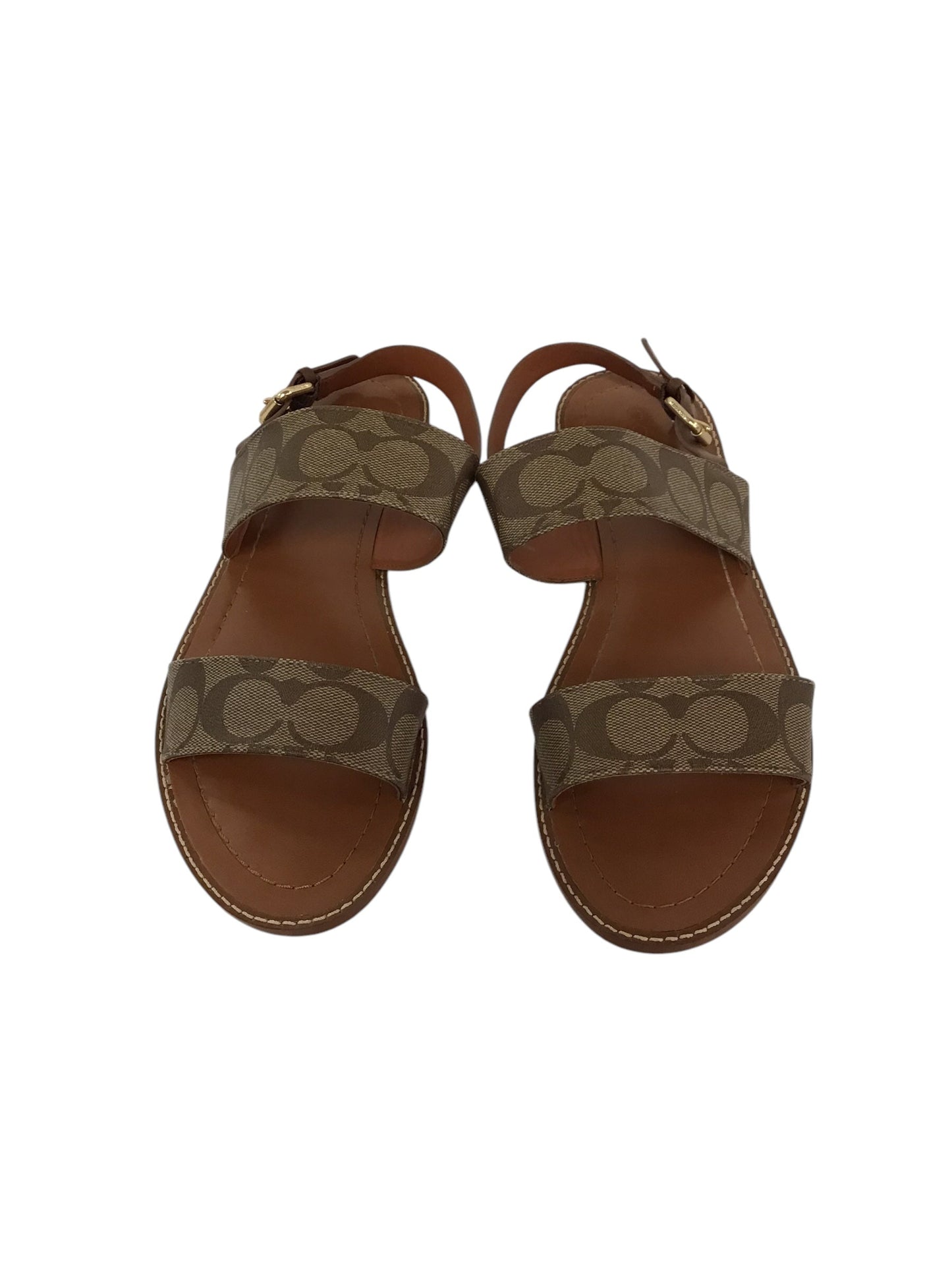 Sandals Designer By Coach In Brown & Tan, Size: 9