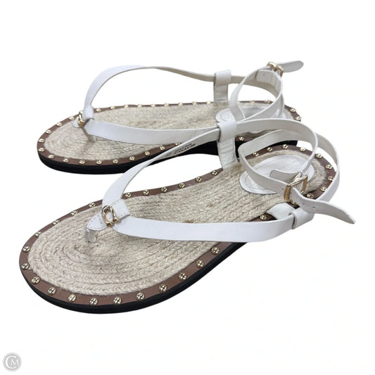 Sandals Designer By Coach In Gold & White, Size: 8
