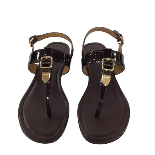 Sandals Flip Flops By Coach In Brown, Size: 9