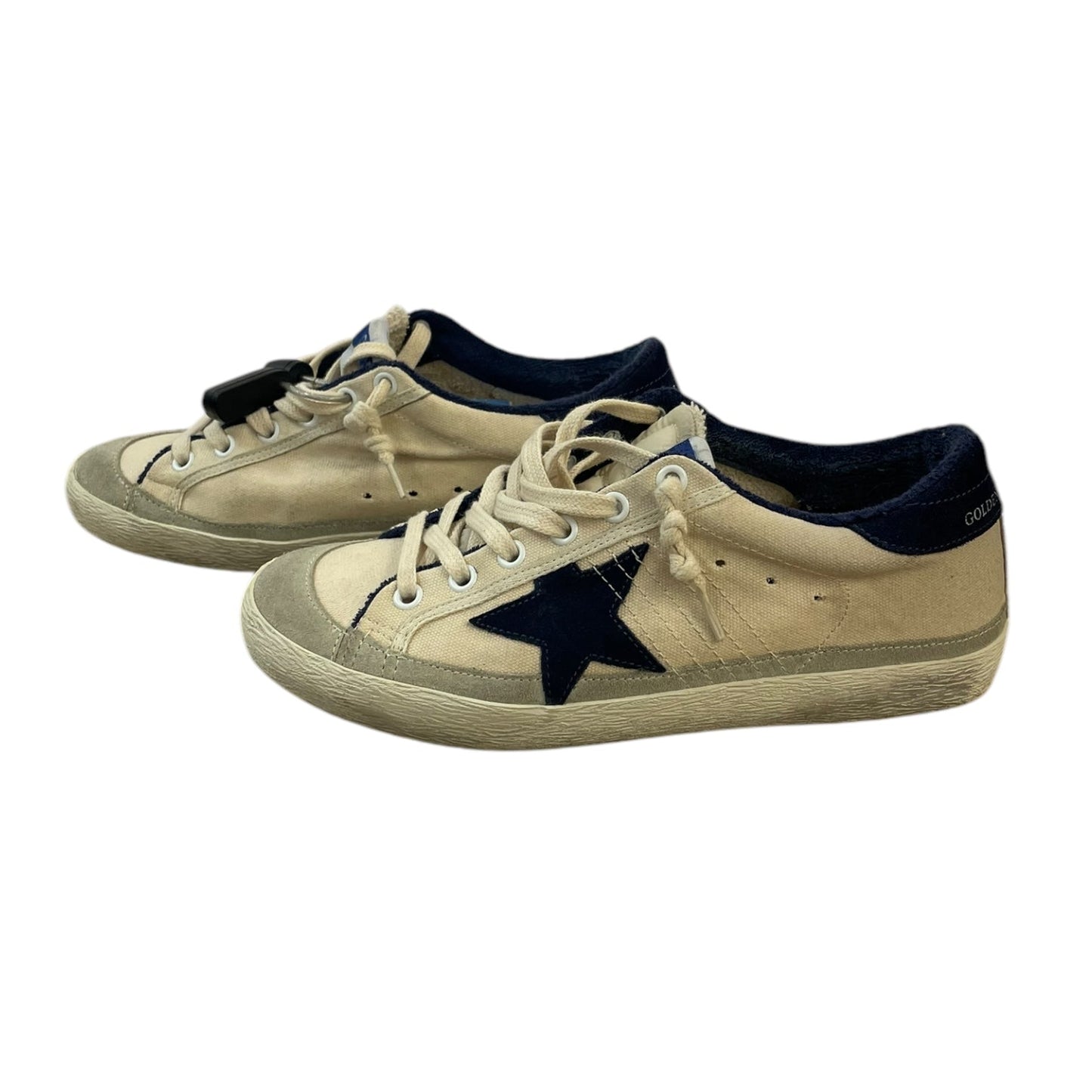 Shoes Designer By Golden Goose In Blue & Cream, Size: 6.5