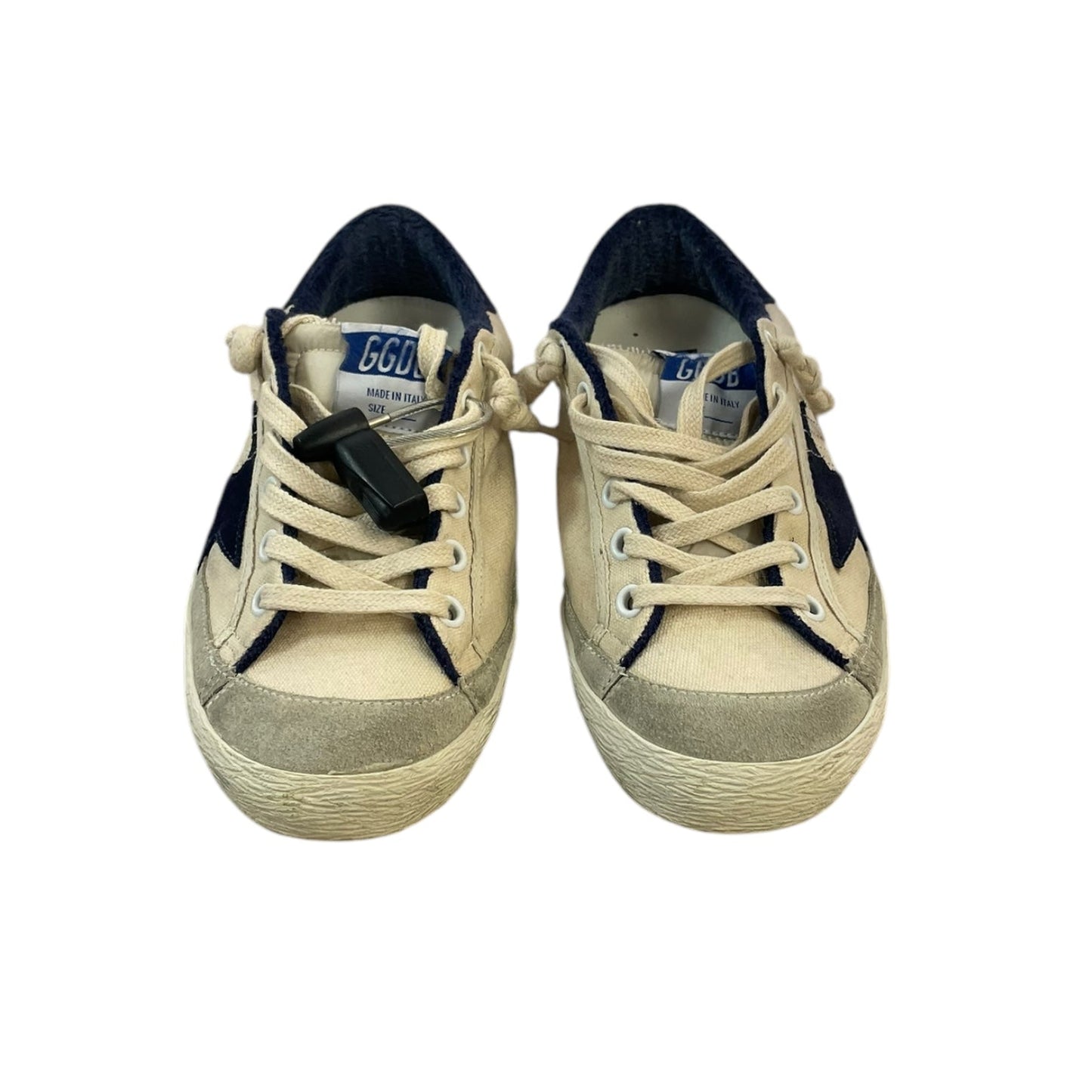 Shoes Designer By Golden Goose In Blue & Cream, Size: 6.5