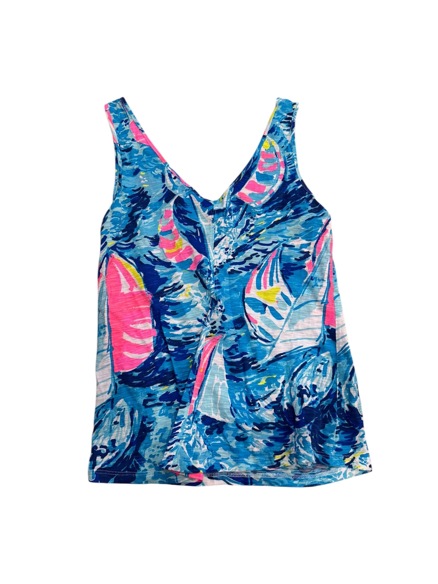 Top Sleeveless Designer By Lilly Pulitzer In Blue & Pink, Size: Xs