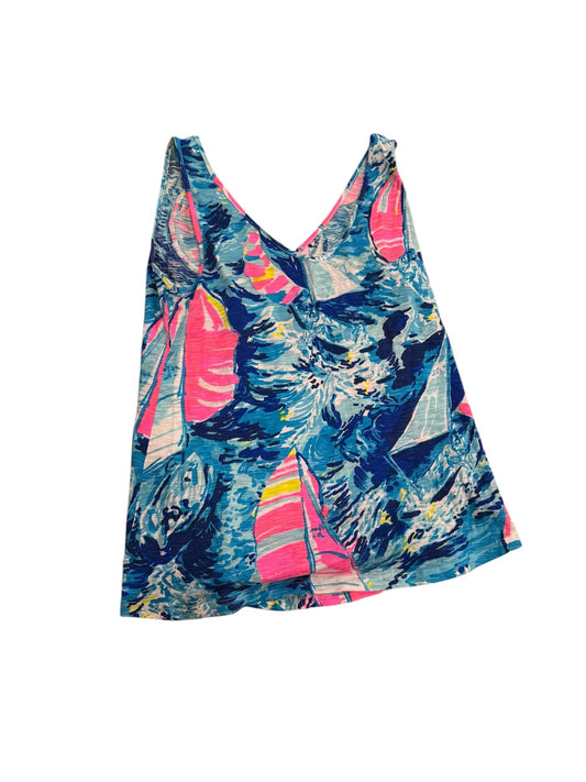 Top Sleeveless Designer By Lilly Pulitzer In Blue & Pink, Size: Xs