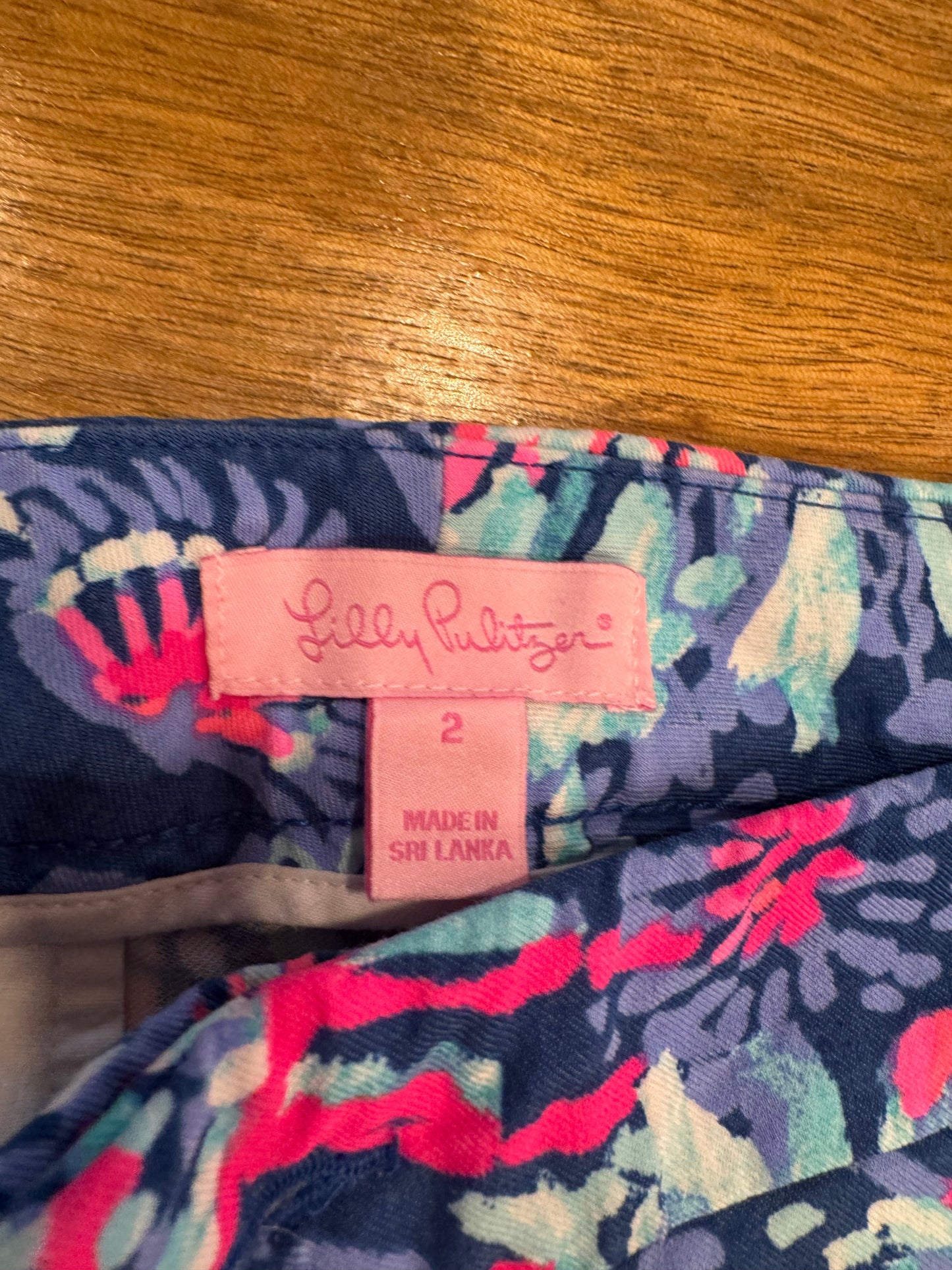 Pants Designer By Lilly Pulitzer In Blue & Pink, Size: 2