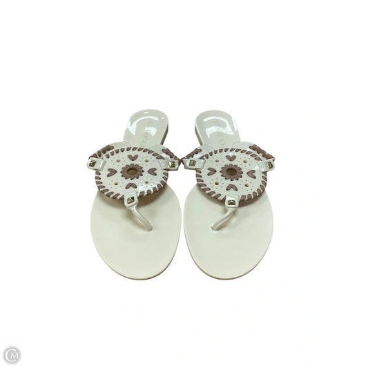 Sandals Flats By Jack Rogers In Brown & Cream, Size: 8