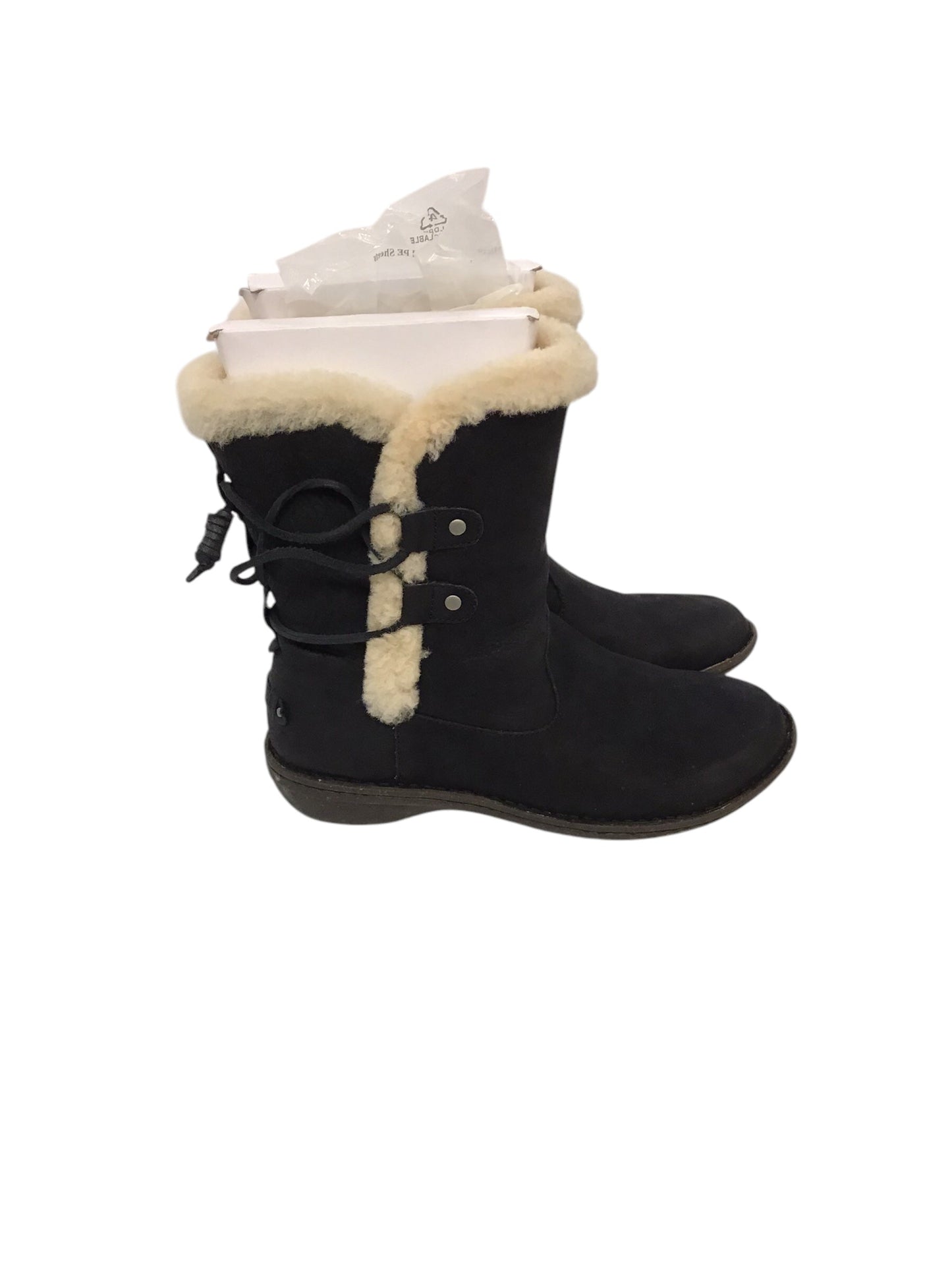 Boots Mid-calf Heels By Ugg In Black, Size: 11