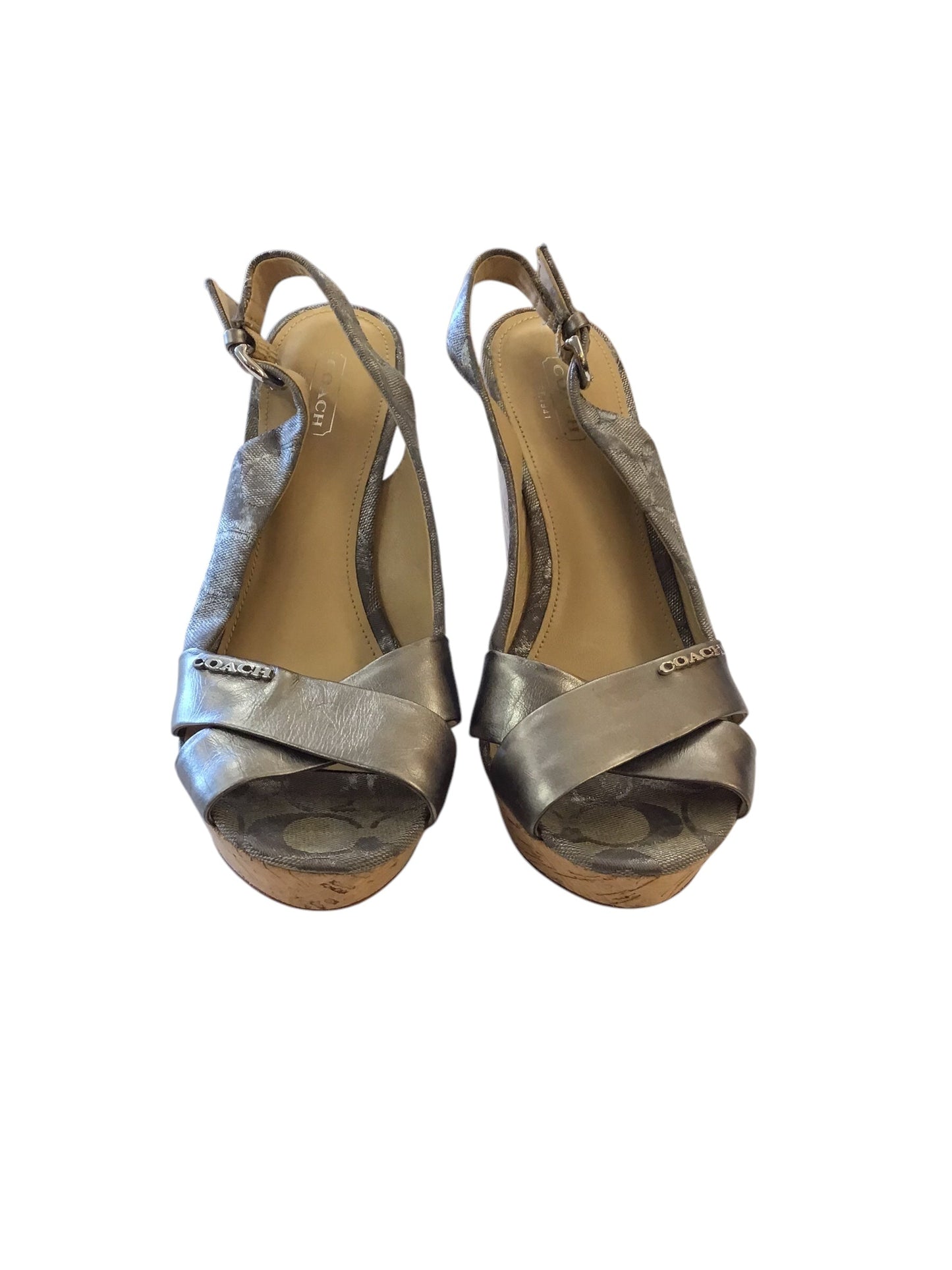 Shoes Designer By Coach In Silver, Size: 8