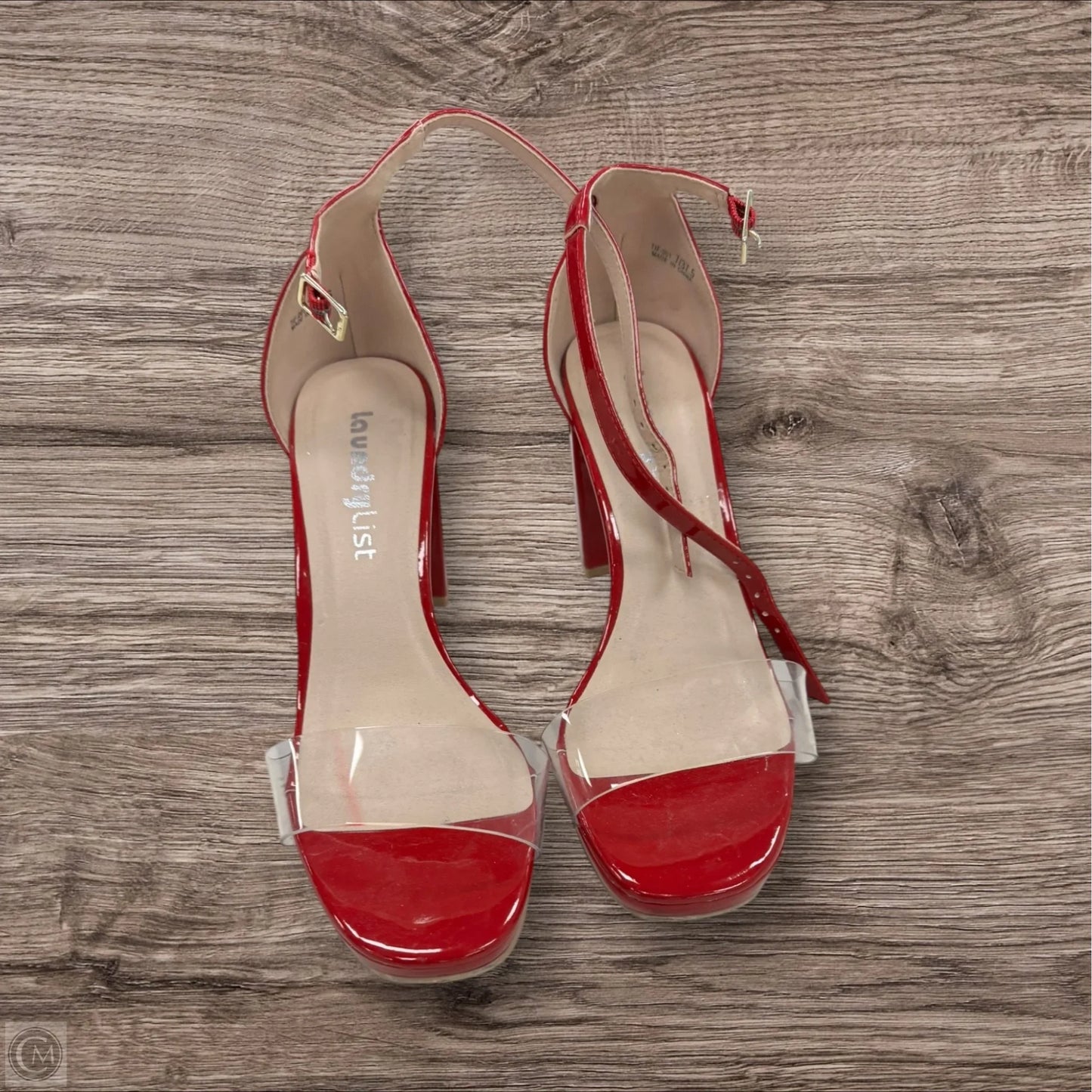 Sandals Heels Block By Clothes Mentor In Red, Size: 7