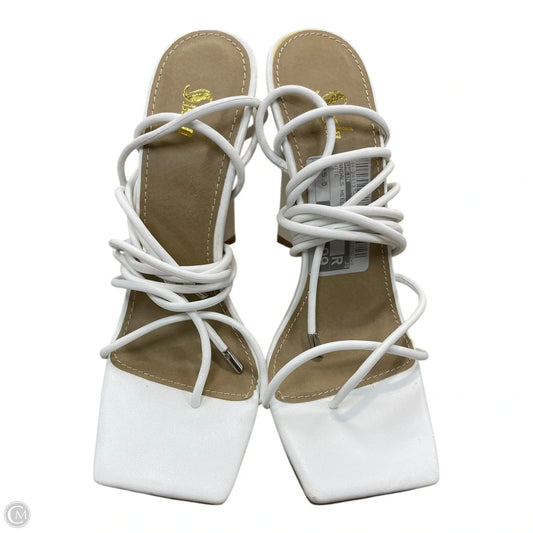 Sandals Heels Block By Shein In White, Size: 5.5