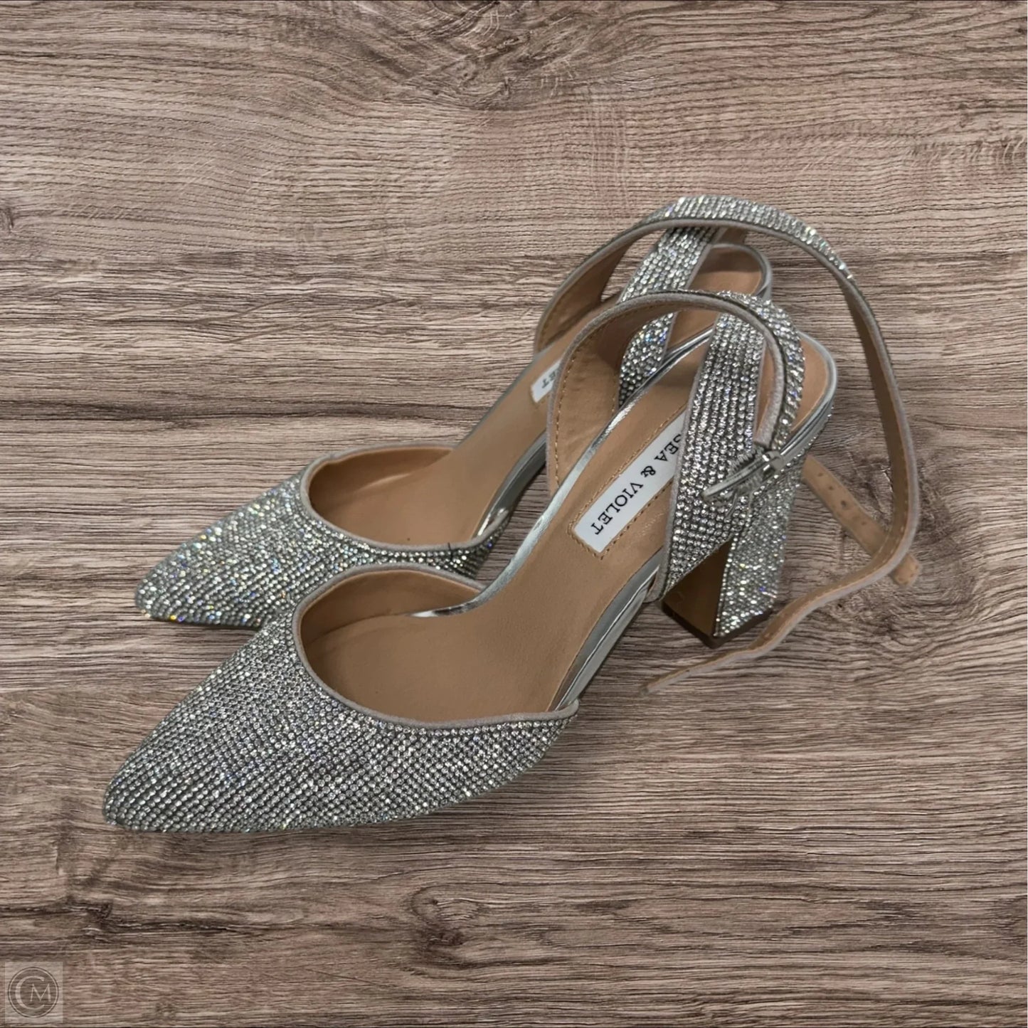 Shoes Heels Block By Chelsea And Violet In Silver, Size: 5.5