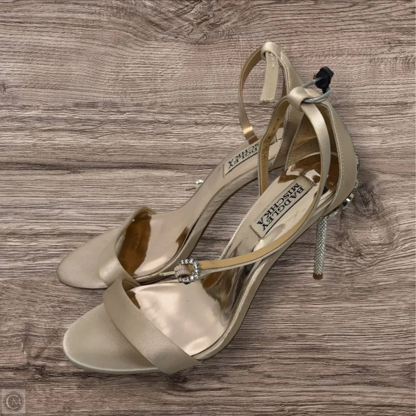 Sandals Heels Kitten By Badgley Mischka In Beige, Size: 6.5
