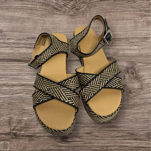 Sandals Heels Wedge By Cmc In Black & Brown, Size: 7