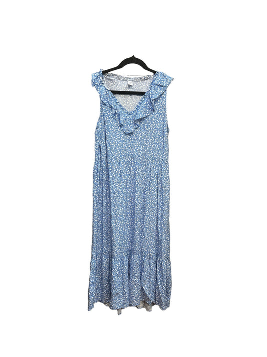 Blue Dress Casual Midi Old Navy, Size M