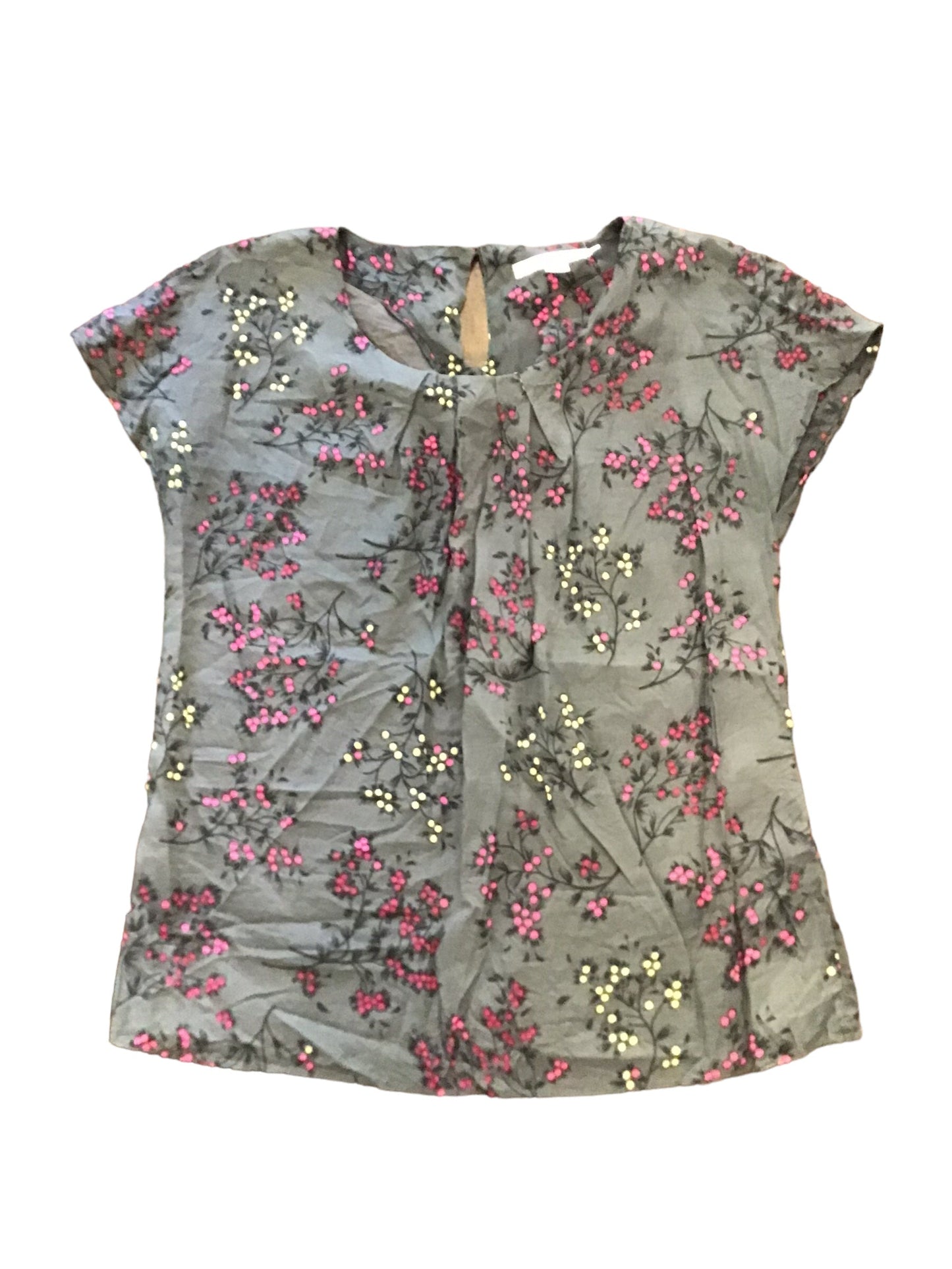 Grey & Pink Top Short Sleeve Boden, Size 10