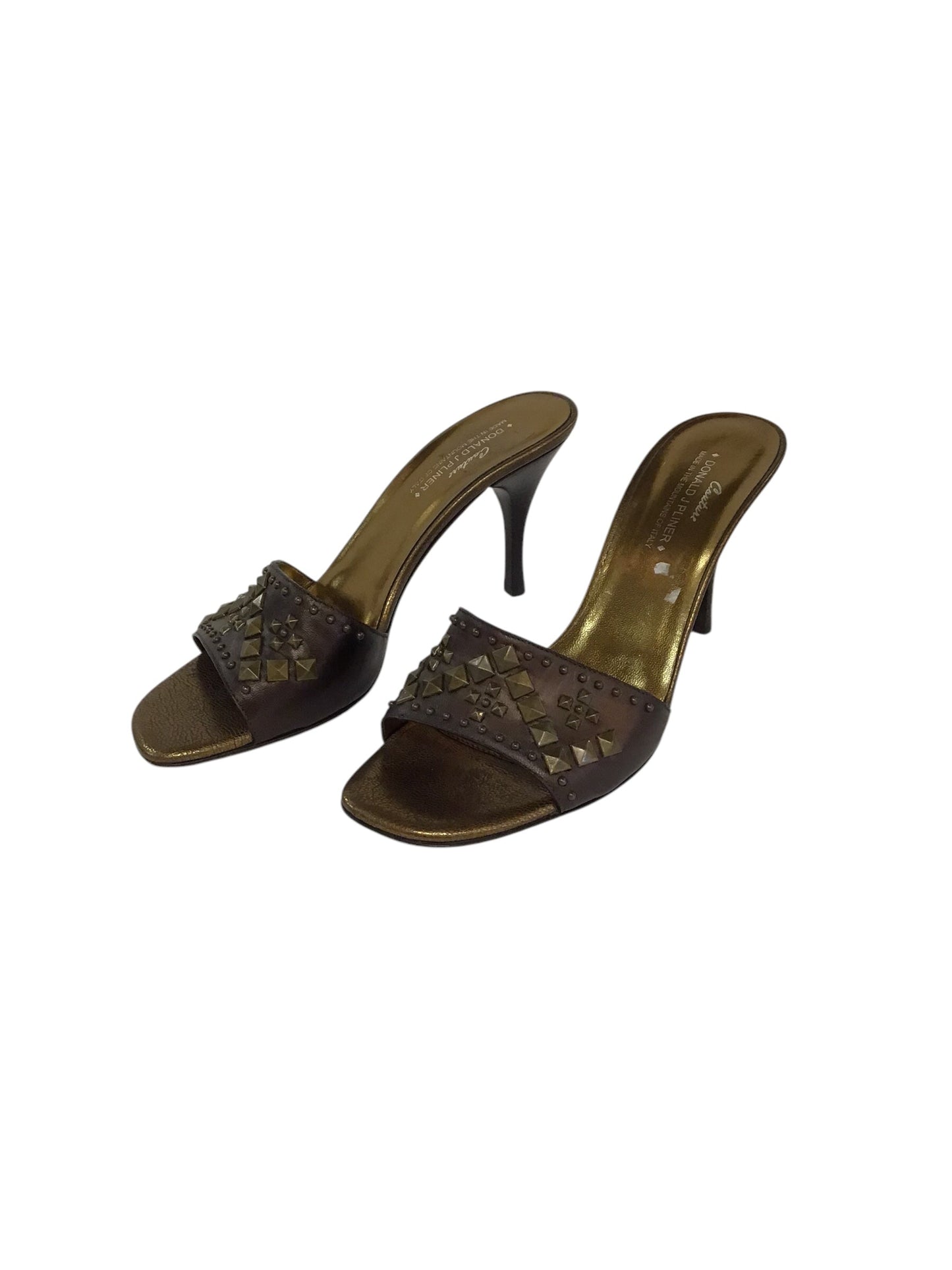 Sandals Heels Stiletto By Donald Pliner In Brown, Size: 10