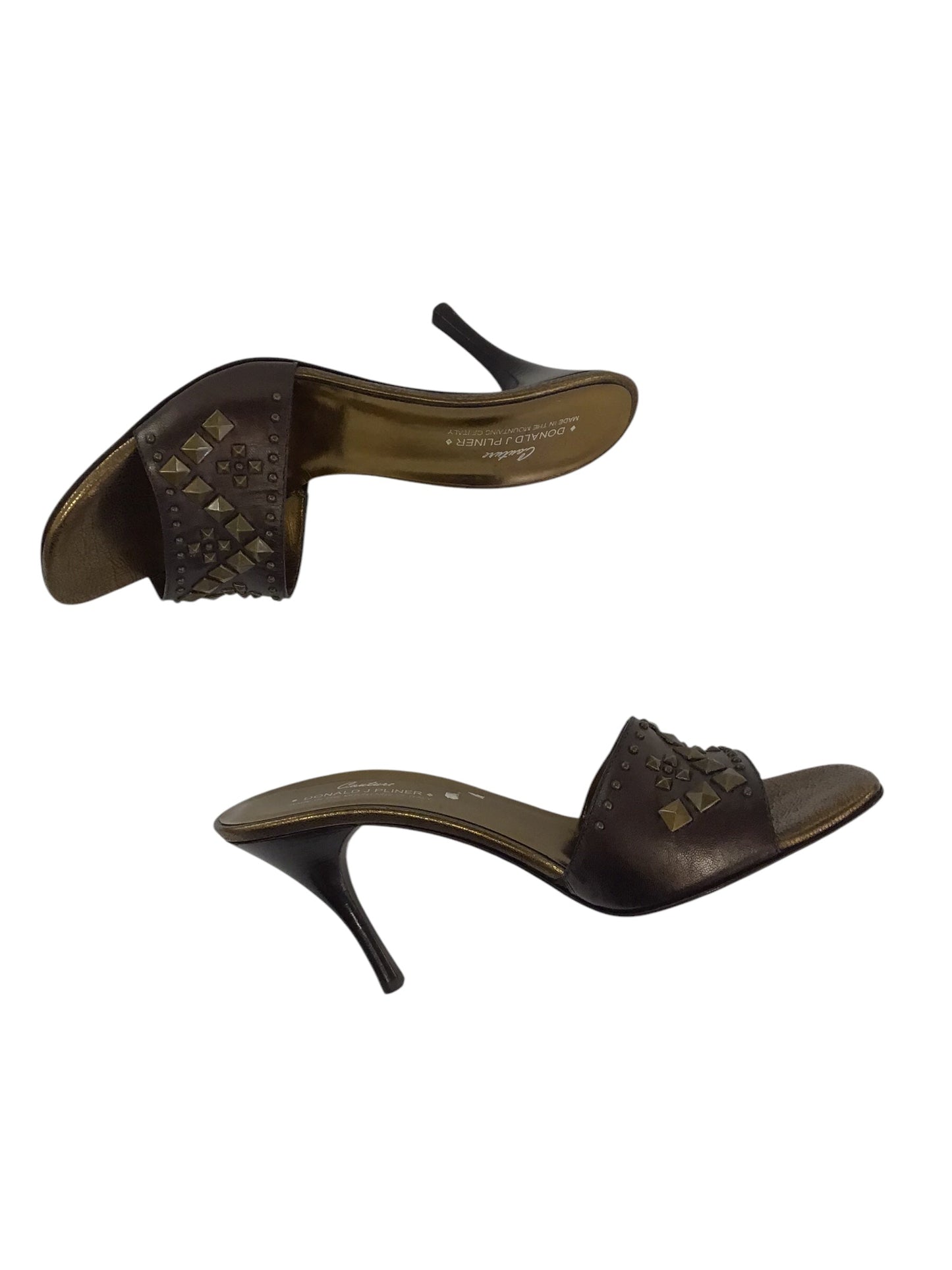 Sandals Heels Stiletto By Donald Pliner In Brown, Size: 10