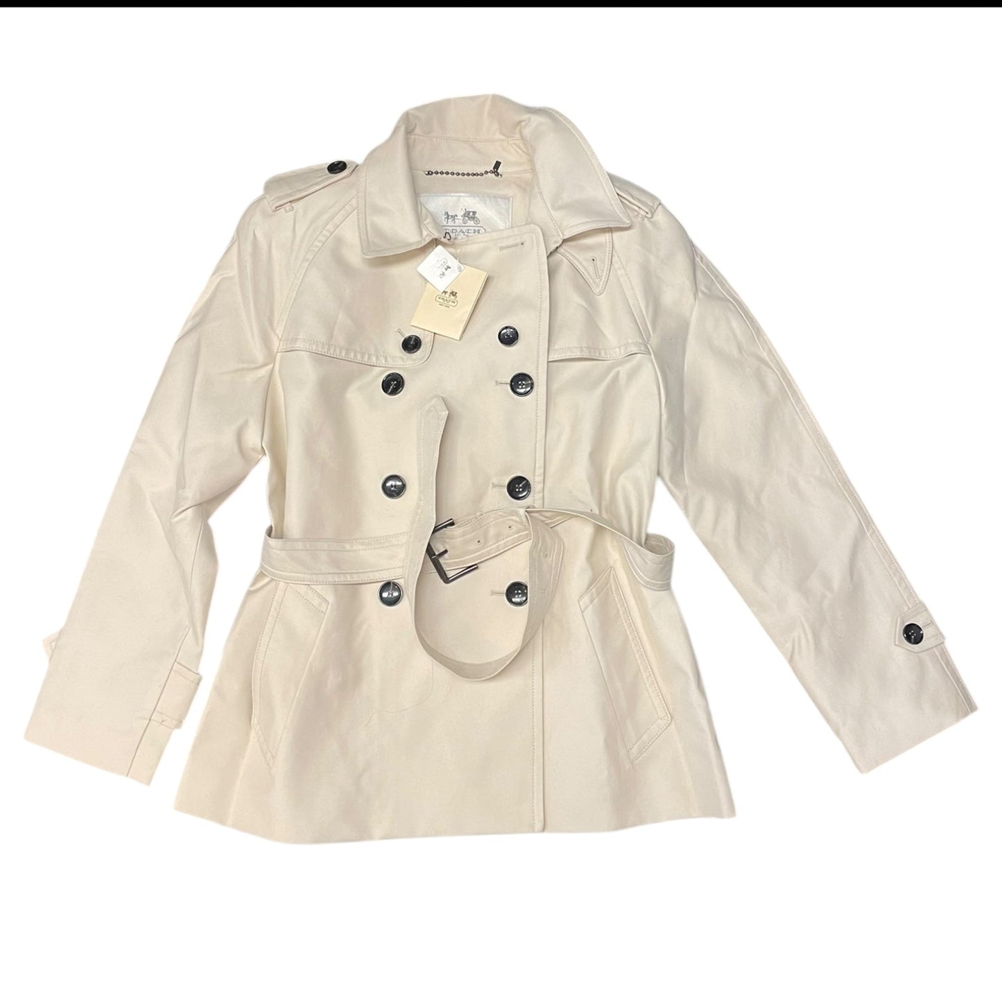 Coat Designer By Coach In Beige, Size: Xl