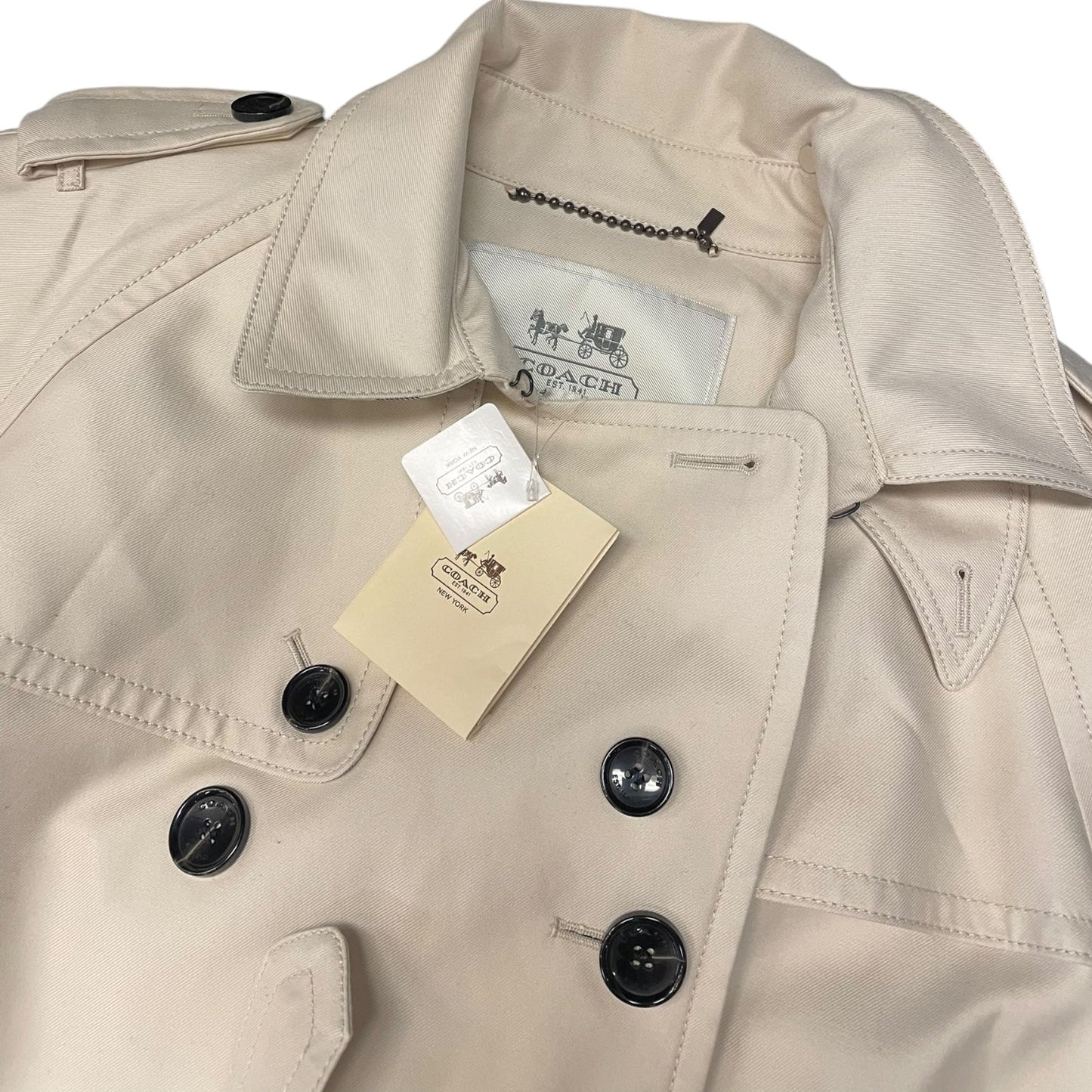 Coat Designer By Coach In Beige, Size: Xl