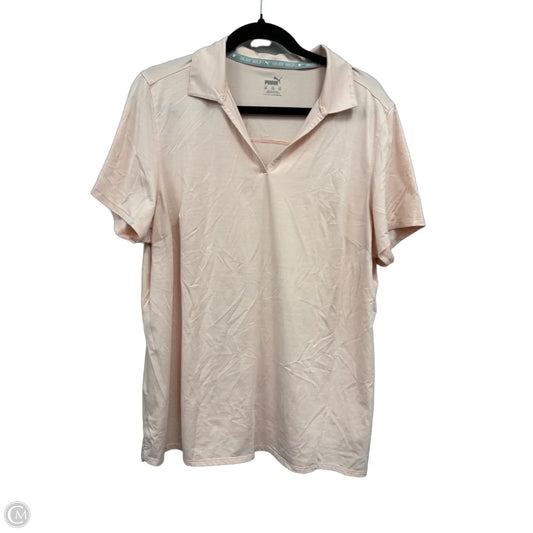 Athletic Top Short Sleeve By Puma In Pink, Size: Xxl