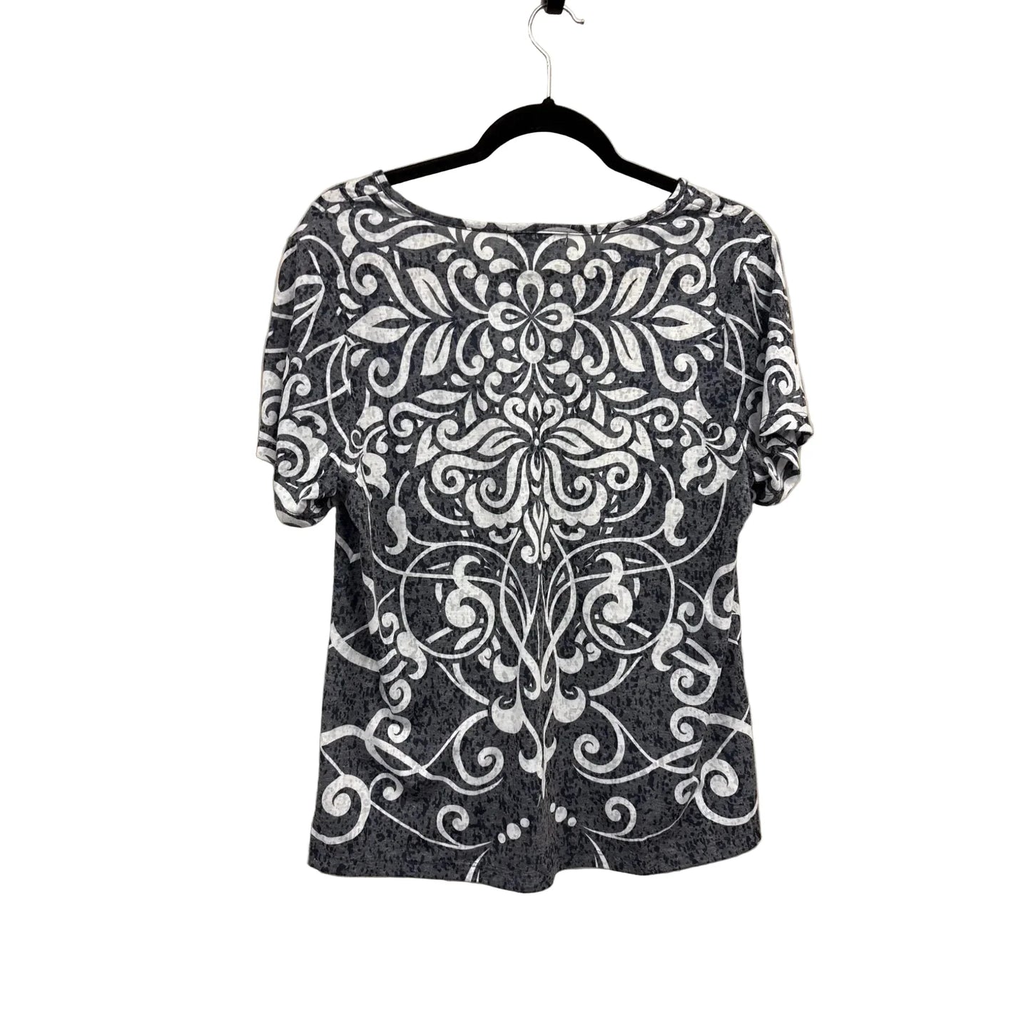 Top Short Sleeve By Cj Banks In Blue & White, Size: Xl