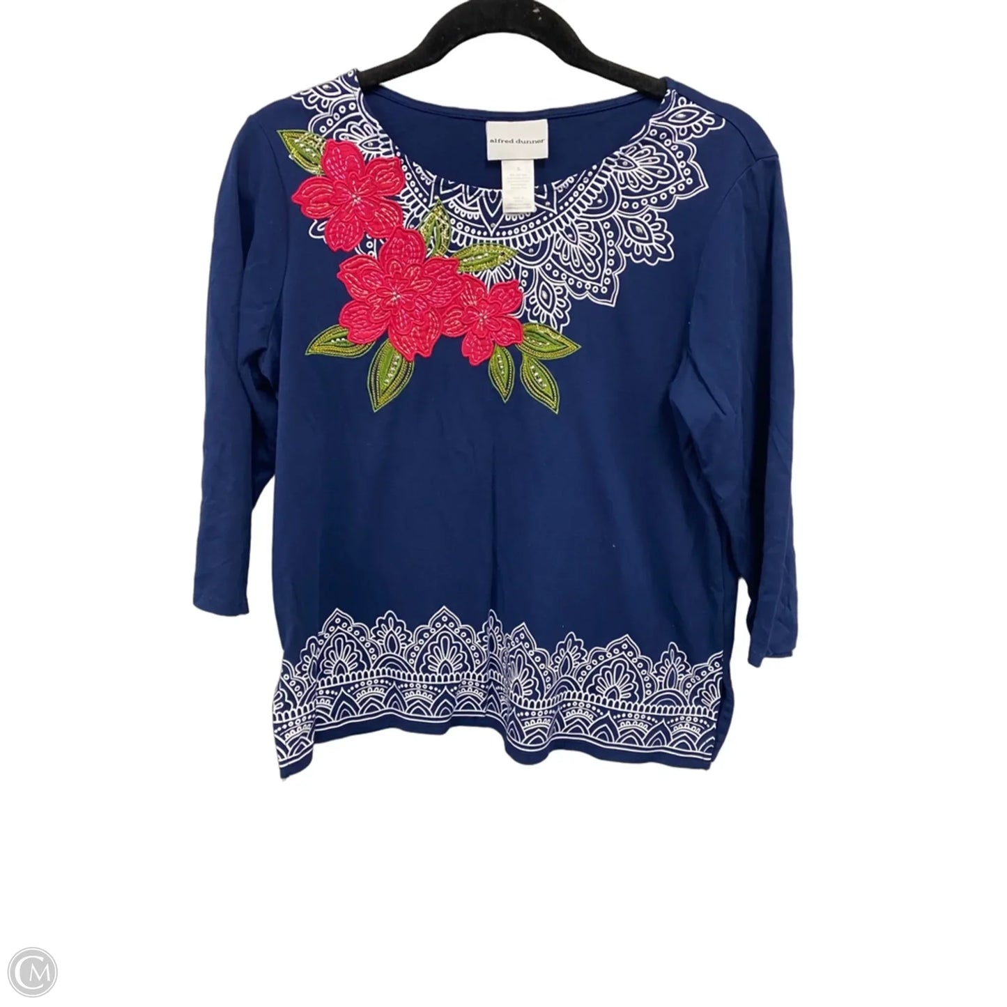 Top 3/4 Sleeve By Alfred Dunner In Navy, Size: S