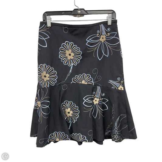 Skirt Midi By Loft In Black & Blue, Size: 6