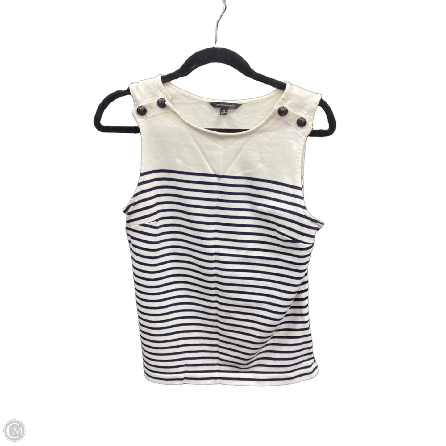 Top Sleeveless By Banana Republic In Striped Pattern, Size: M