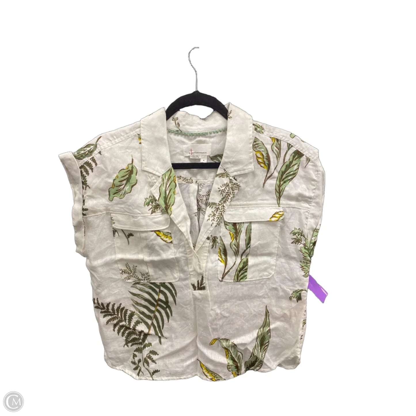 Top Short Sleeve By Anthropologie In Animal Print, Size: M