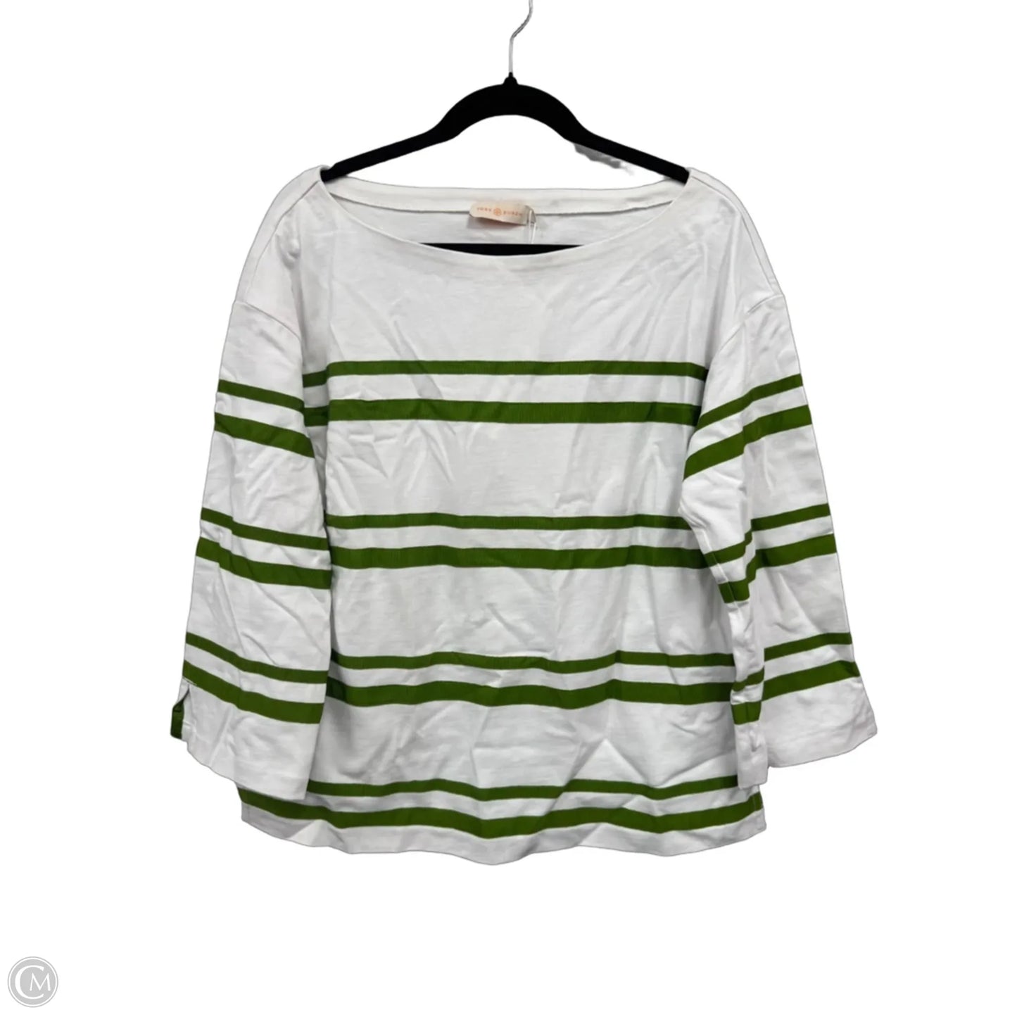 Top 3/4 Sleeve Designer By Tory Burch In Striped Pattern, Size: Xl