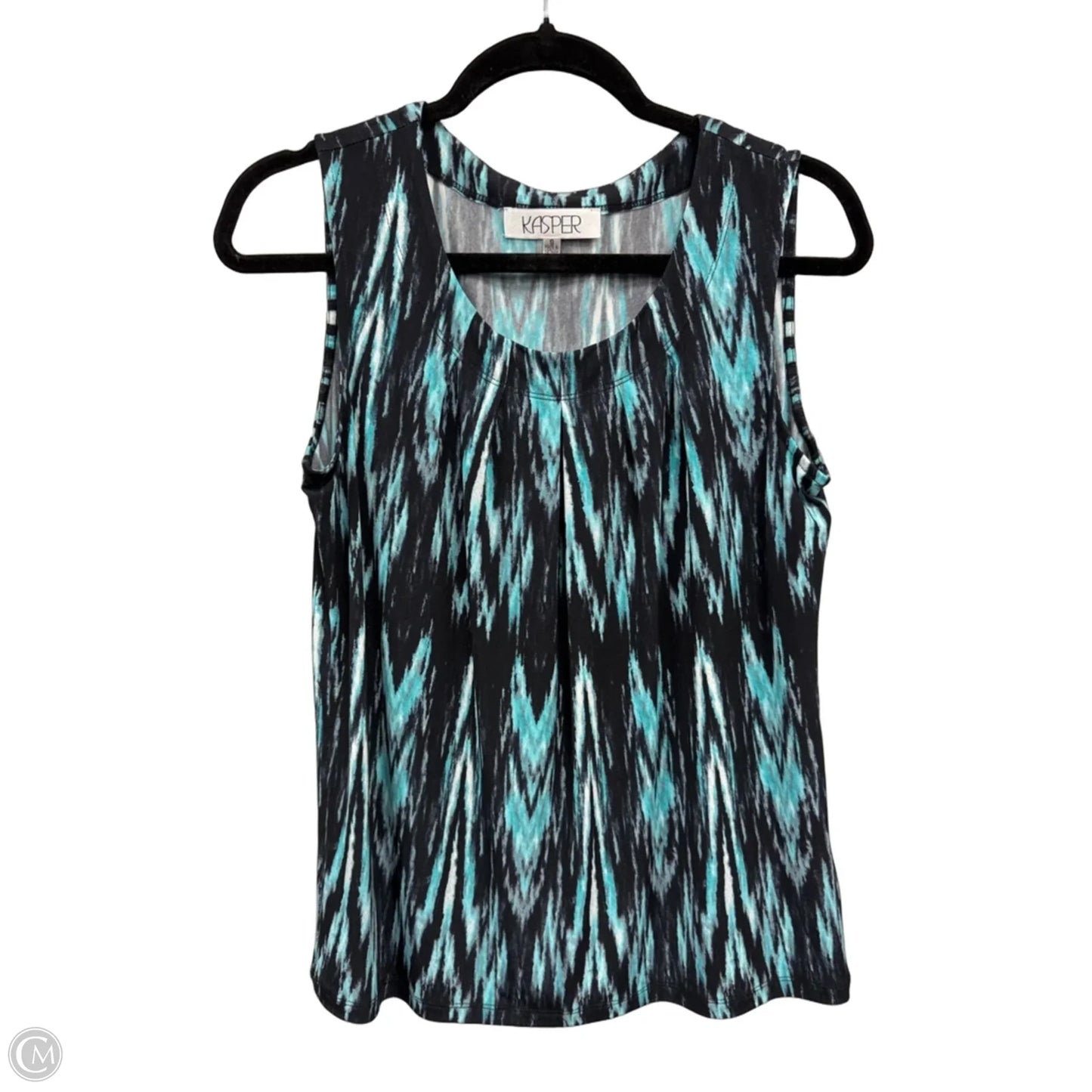 Top Sleeveless By Kasper In Black & Blue, Size: S