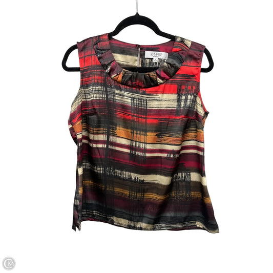 Top Sleeveless By Kasper In Red & Tan, Size: M