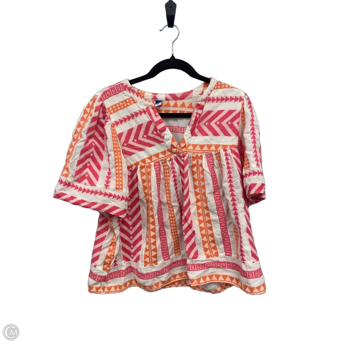 Top Short Sleeve By Old Navy In Orange & Pink, Size: L