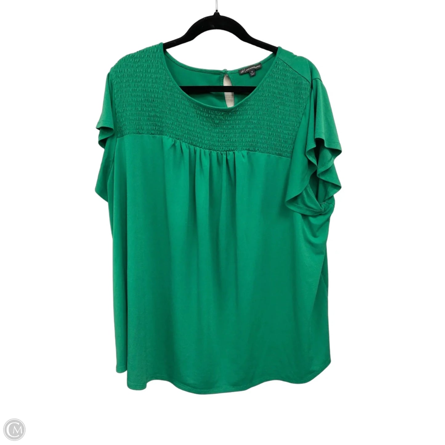 Top Short Sleeve By Adrianna Papell In Green, Size: 3x