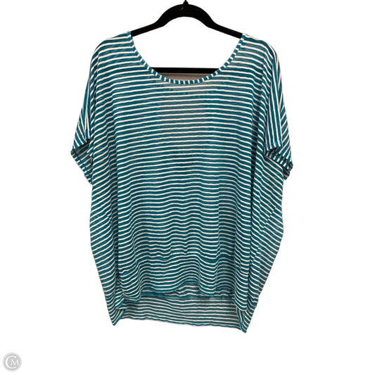 Top Short Sleeve By Lane Bryant In Blue & White, Size: 4x