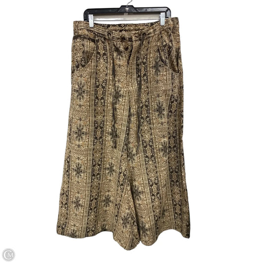 Pants Wide Leg By Free People In Brown & Cream, Size: 12