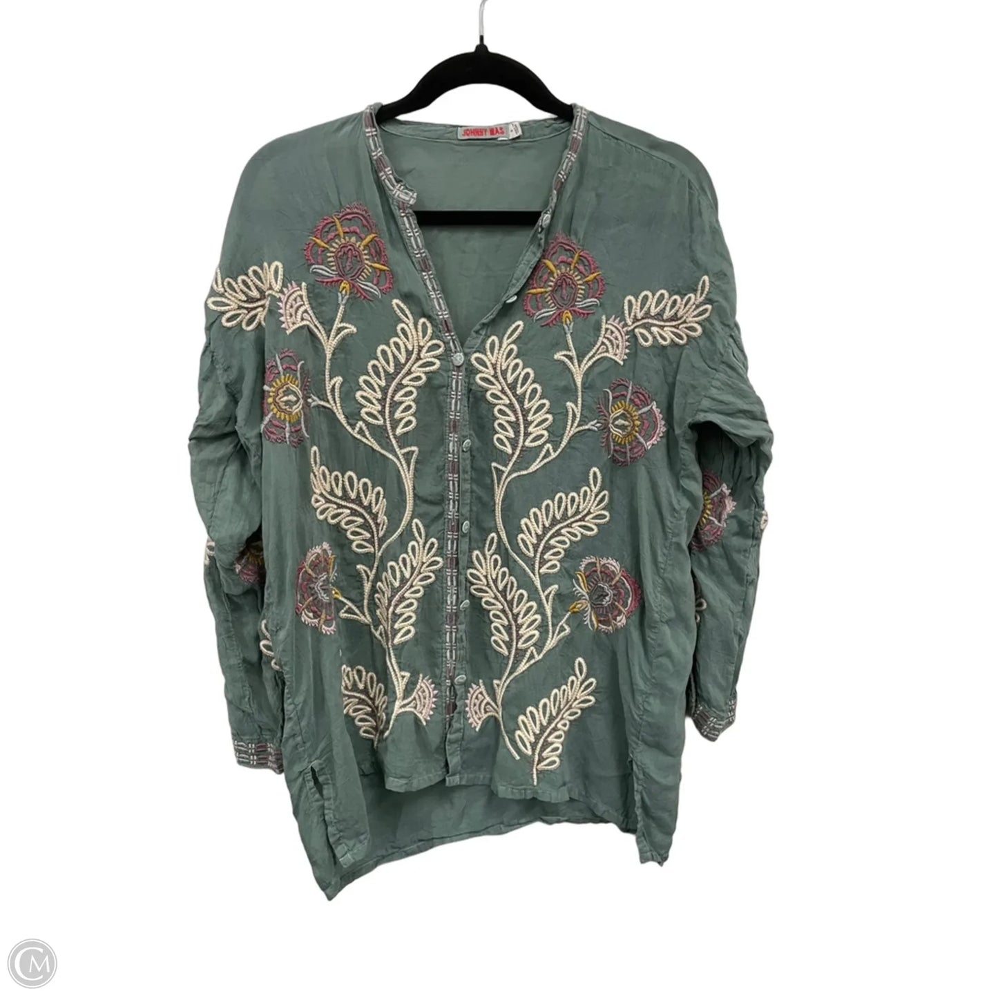 Top Long Sleeve By Johnny Was In Green, Size: S