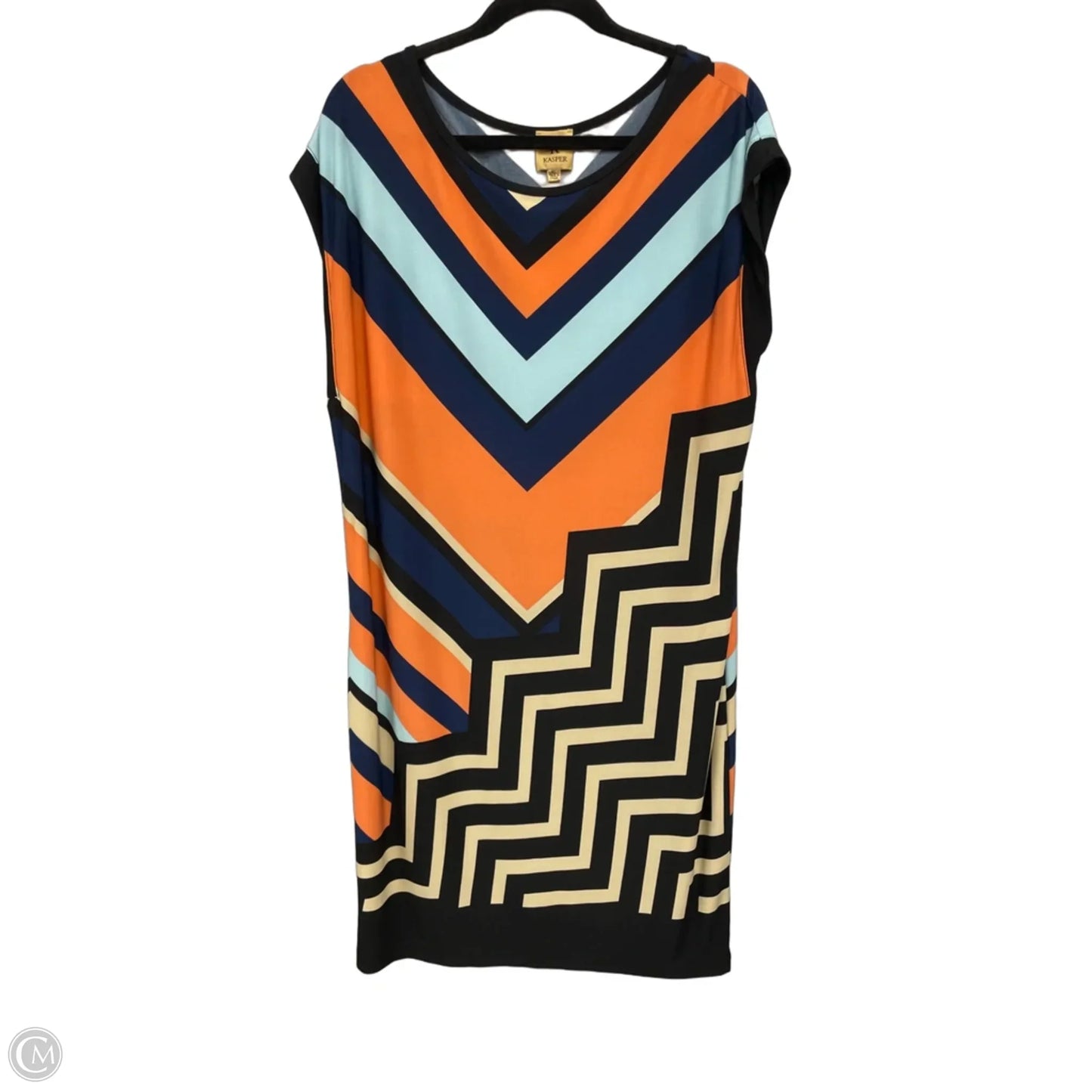 Dress Casual Midi By Kasper In Striped Pattern, Size: Xl