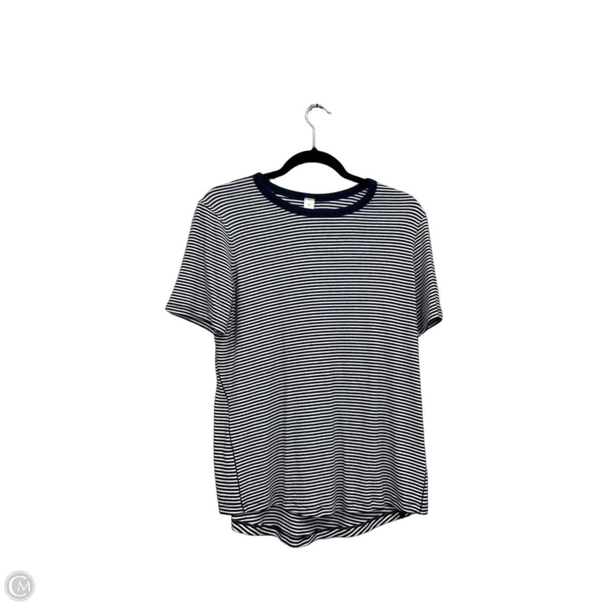 Top Short Sleeve By Lululemon In Blue & White, Size: 14