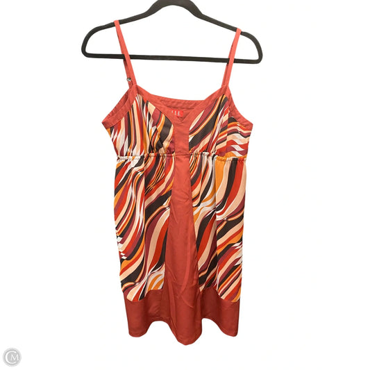 Dress Casual Short By Elle In Brown & Orange, Size: L
