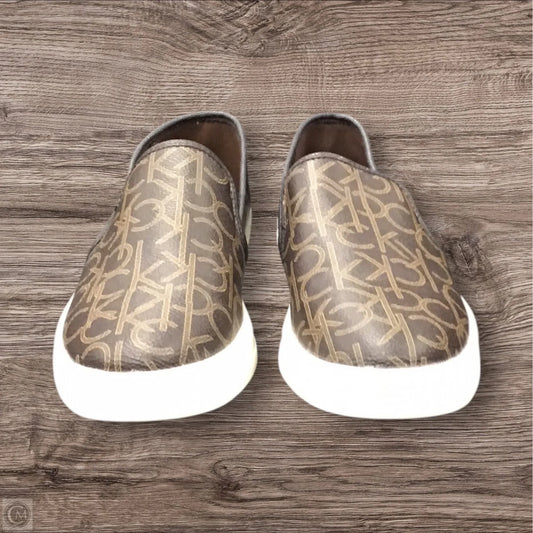 Shoes Flats By Calvin Klein In Brown & White, Size: 8.5