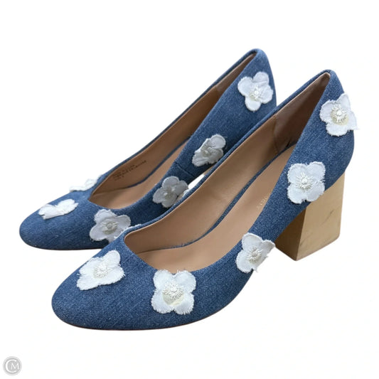Shoes Heels Block By Anthropologie In Blue Denim, Size: 9