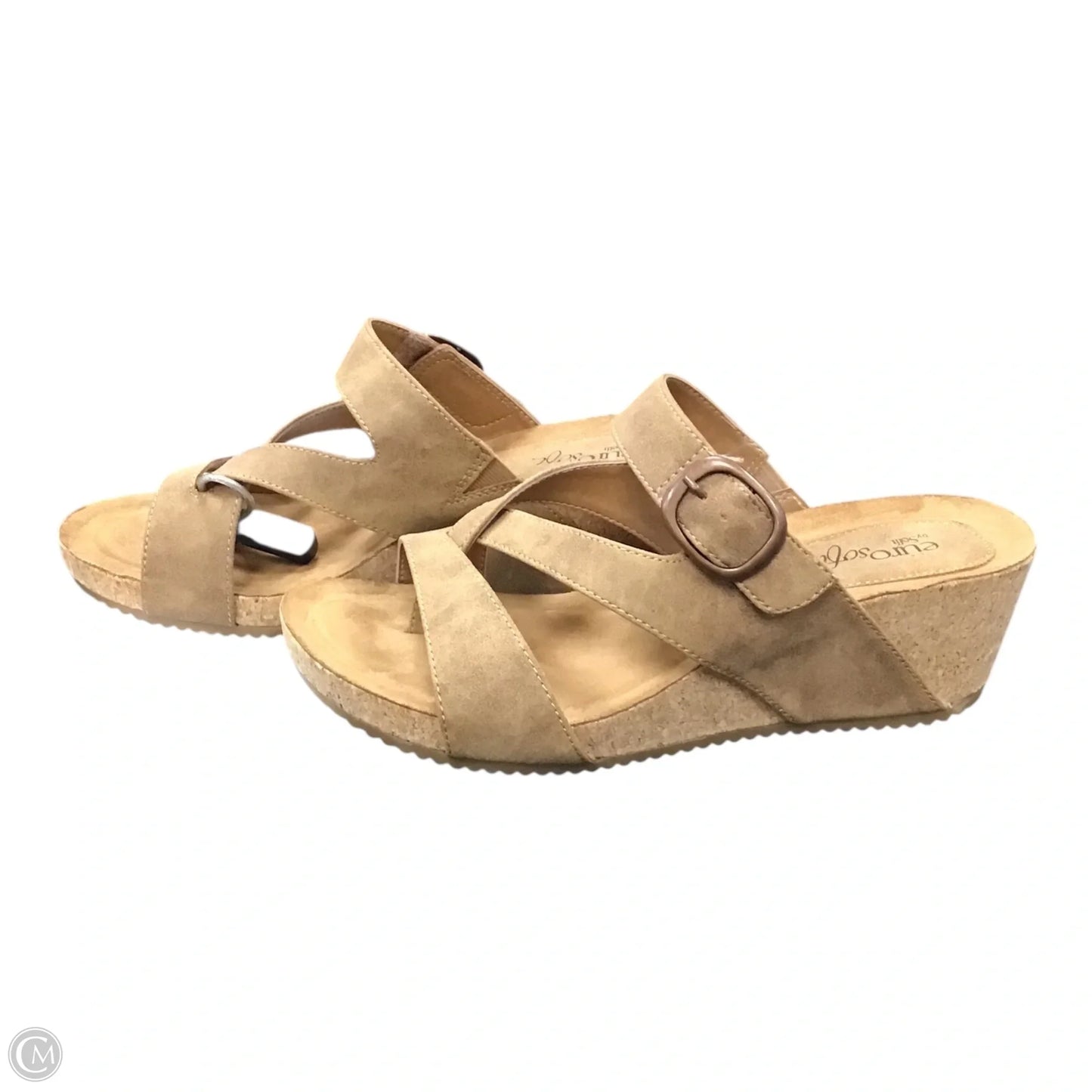 Sandals Heels Wedge By Sofft In Brown, Size: 9.5