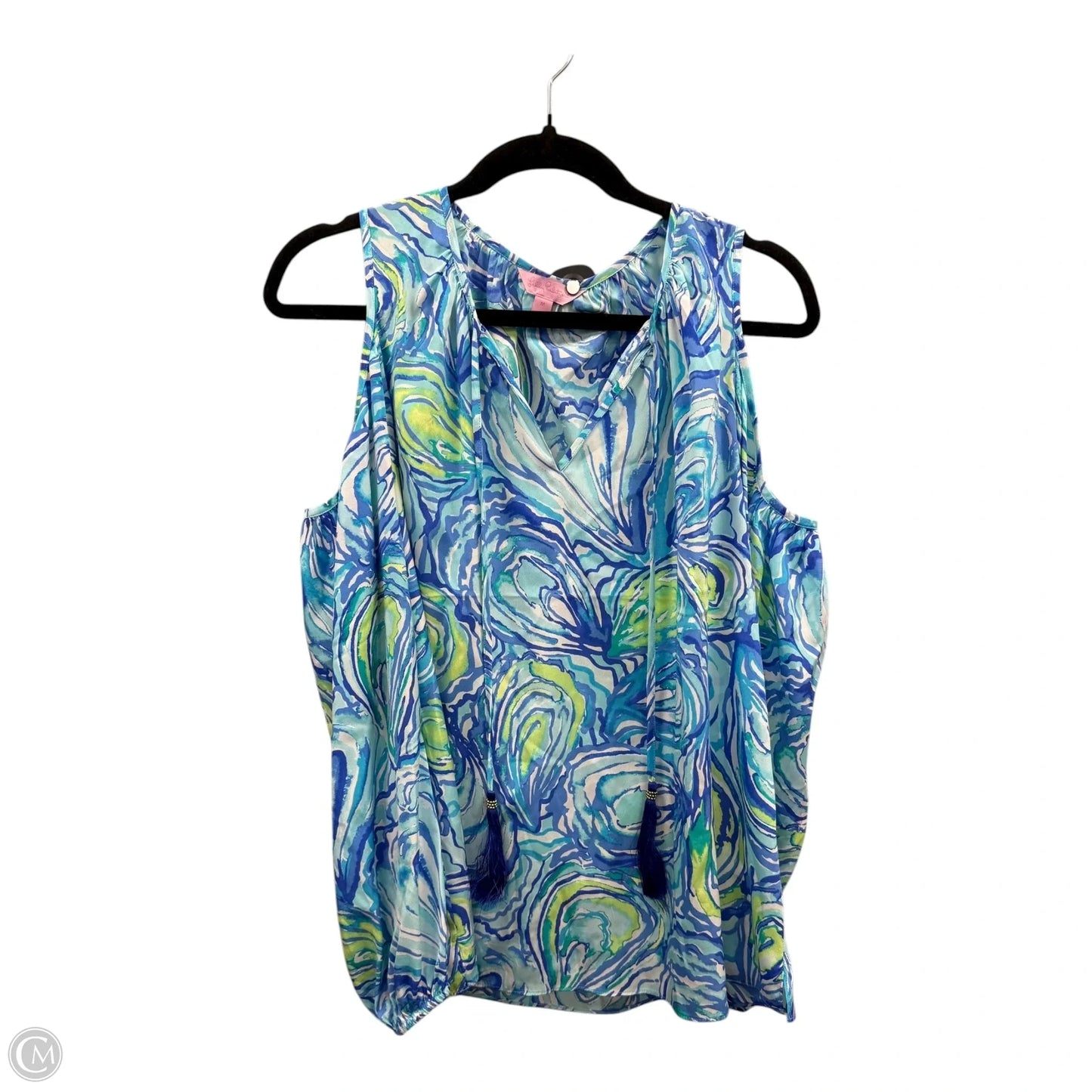 Blouse Designer By Lilly Pulitzer In Blue & Green, Size: M